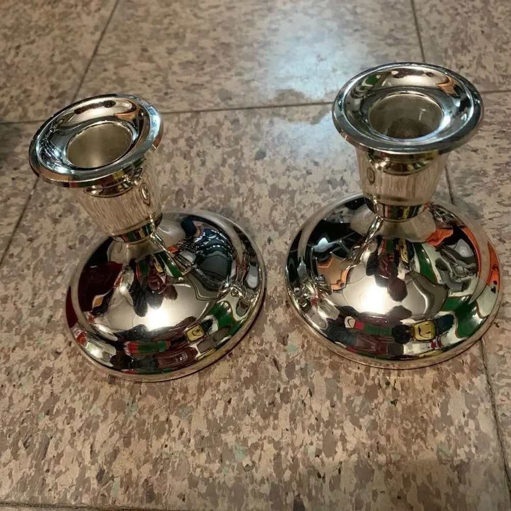 F.B. Rogers Silverplate 3 1/2” Candlesticks